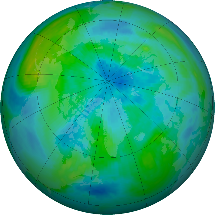 Arctic ozone map for 22 September 1999